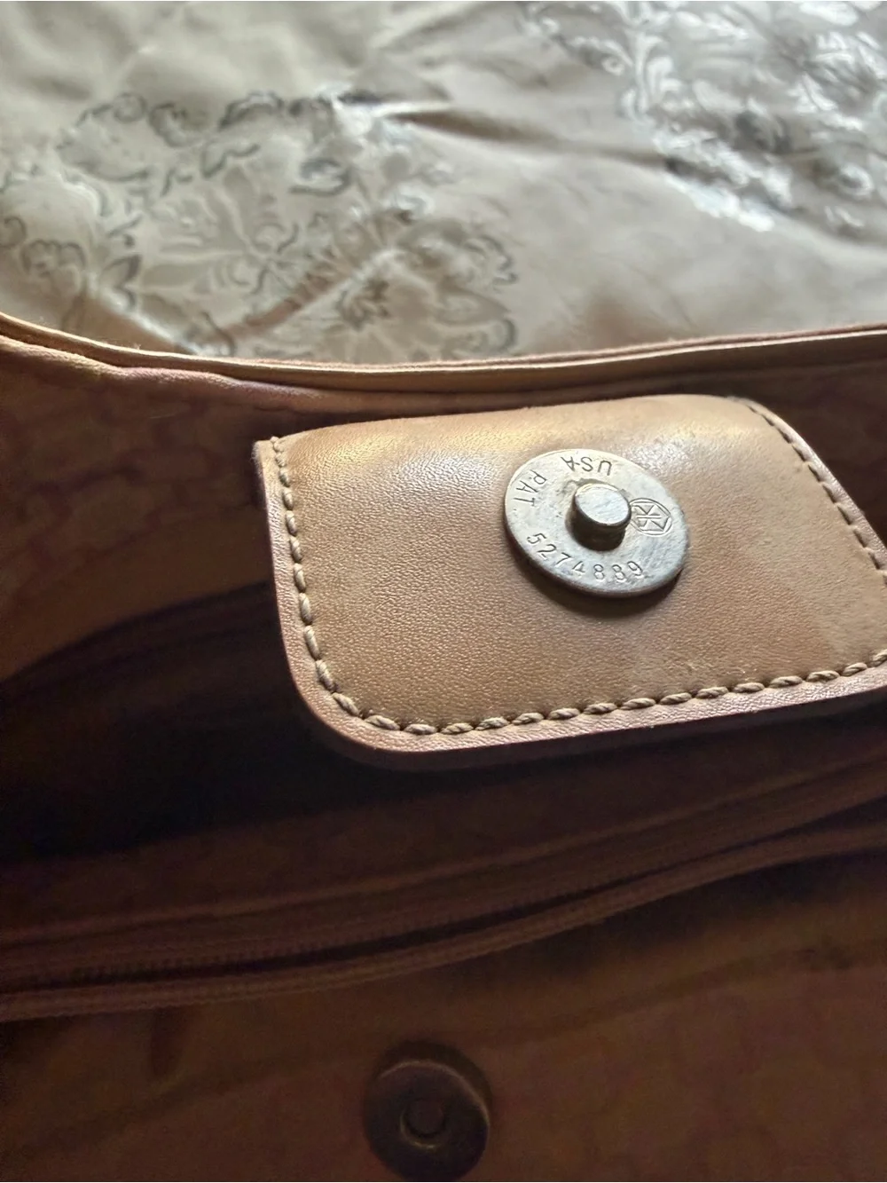 Nine West Pink Patterned Hobo with Tan Straps